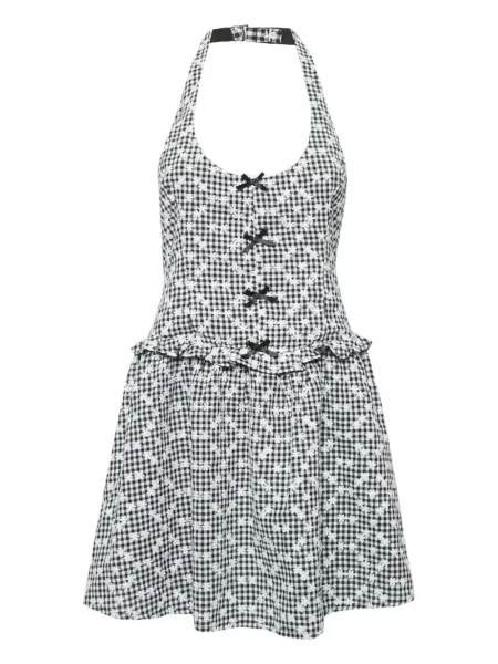 Sukienka mini For Love & Lemons w kwiatki z nadrukiem garniturowa biała