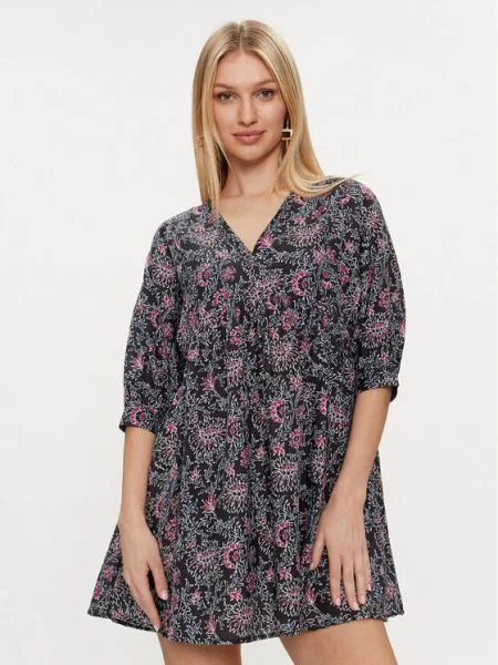 Рокля Pepe Jeans DARCY розово с овално деколте сиво