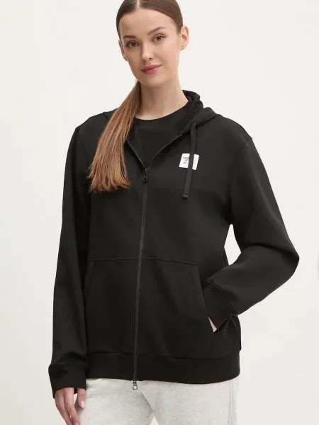 Bluza z kapturem Ea7 Emporio Armani z kapturem w serca z logo czarna