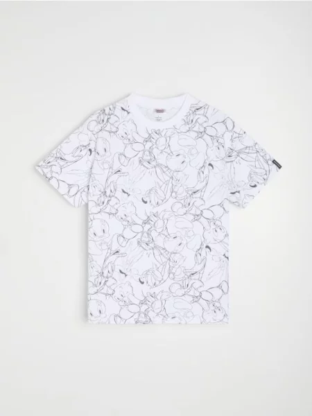 Sinsay comfort tričko Looney Tunes bílá