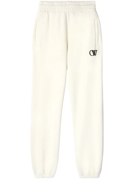 Pantaloni Off-white cu imagine alb