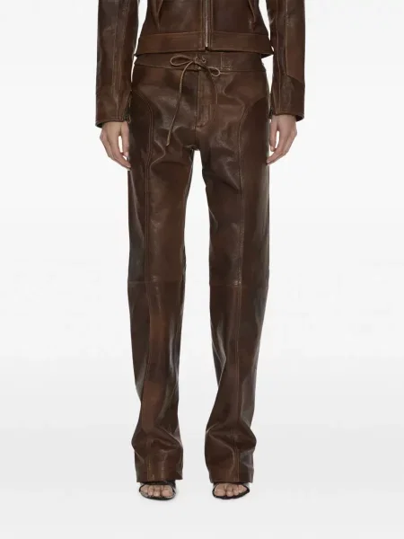 Pantaloni Christopher Esber din piele maro