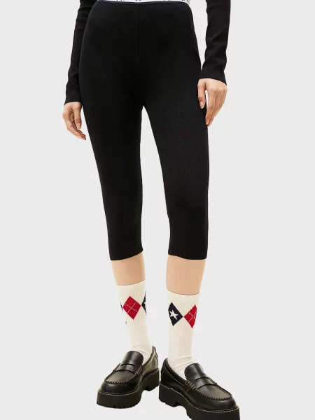 Трикотажні легінси Tommy Jeans чорні