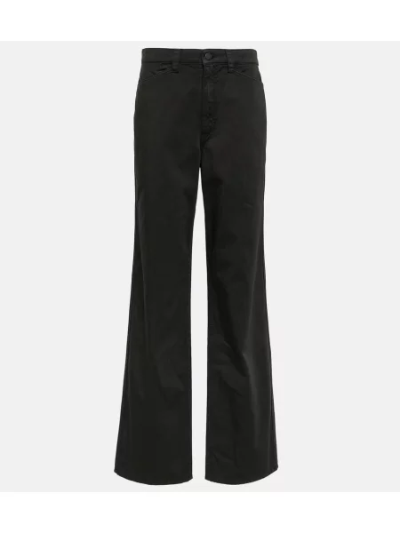 Pantaloni Lemaire cu talie înaltă din satin verde