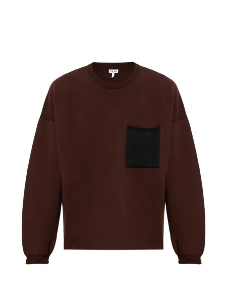 Pulover Loewe cu buzunare aplicate maro