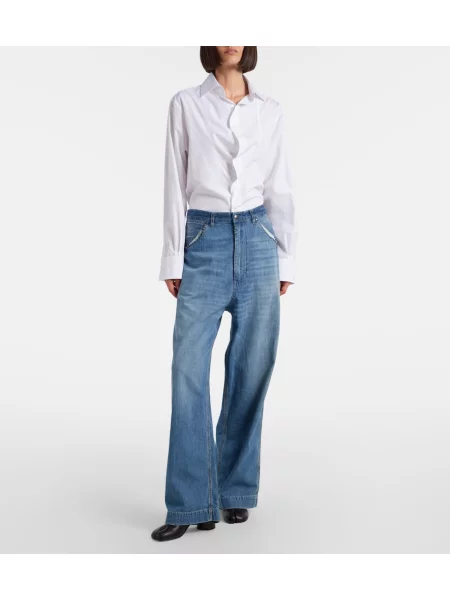 Obnosené široké džínsy Maison Margiela modrá