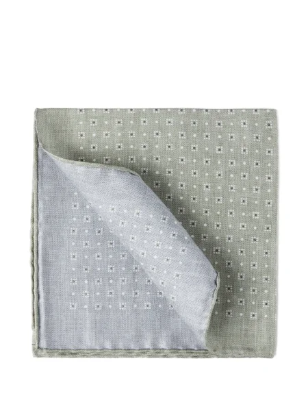 Cravată Brunello Cucinelli de mătase cu imagine cu imprimeu geometric verde