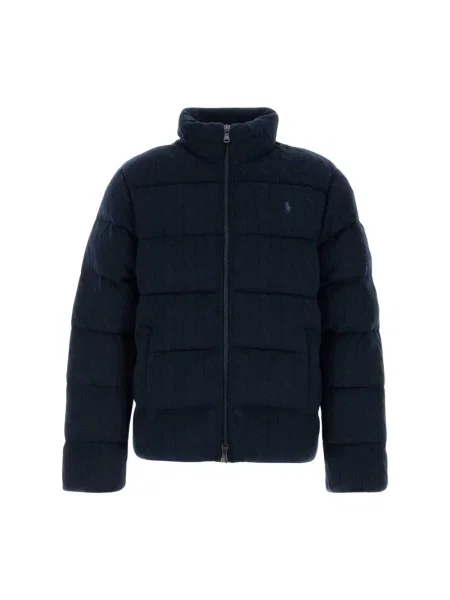 Kurtka puchowa Polo Ralph Lauren z kaszmiru niebieska