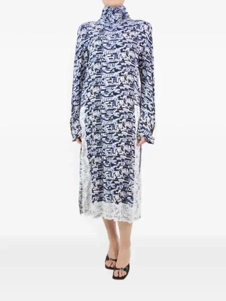 Rochie midi Rowen Rose din dantelă albastru