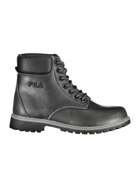 Lniane buty do kostki Fila biznesowe czarne