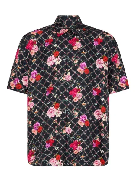 Květinová košile Camilla s potiskem černá