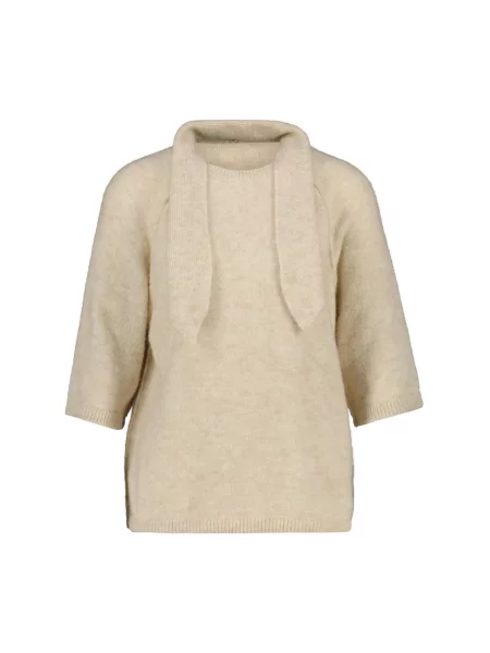 Smith & Soul Sweter Z Rękawami I Odpinanym Krawatem beige beżowy