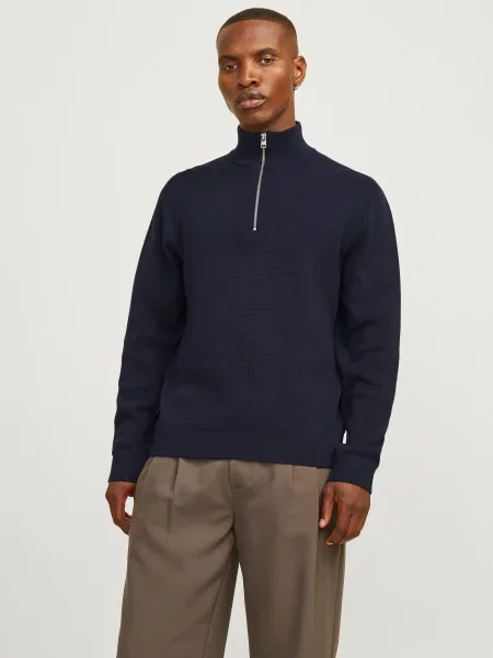 Светр JACK & JONES BLAMILANO STITCH KNIT HALF ZIP темно-синій синій