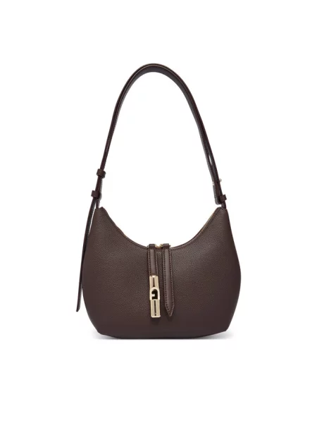 Furla torebka crossbody skórzana Goccia S Shoulder Bag brązowa