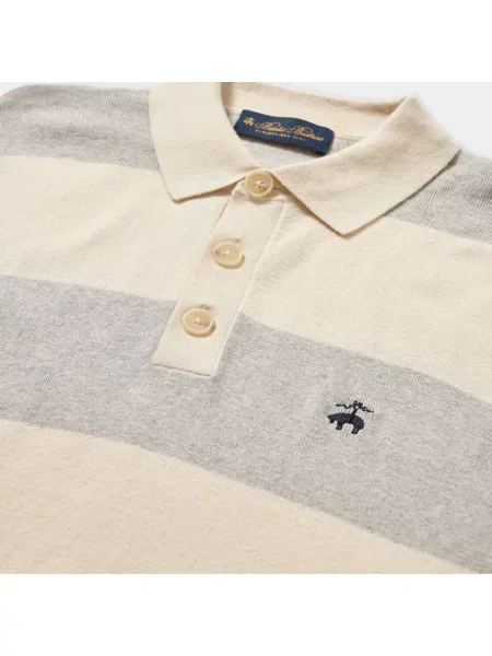 Sweter Brooks Brothers z kaszmiru w paski z paskiem szary