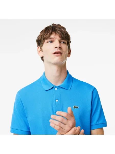 Lacoste Koszulka Polo Oryginał Petit Piqué niebieska