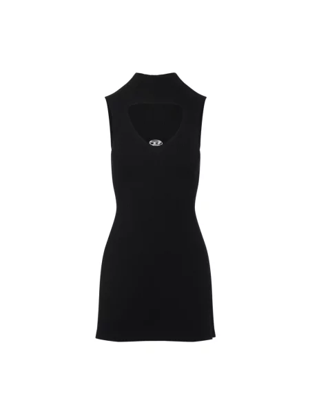 Krótka sukienka mini Diesel wełniana garniturowa czarna