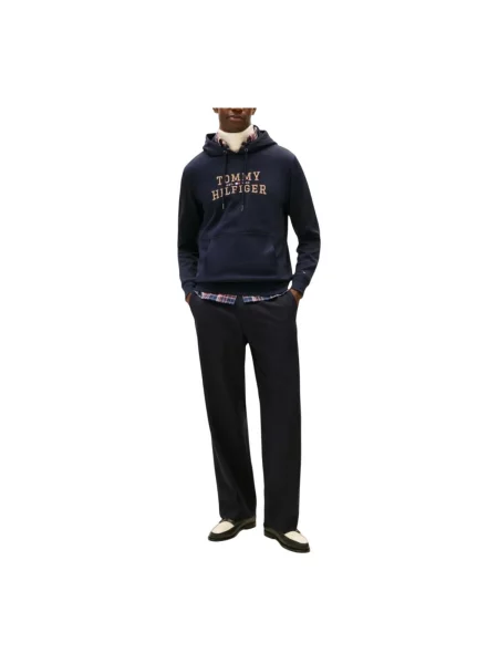 Geacă Tommy Hilfiger cu glugă albastru