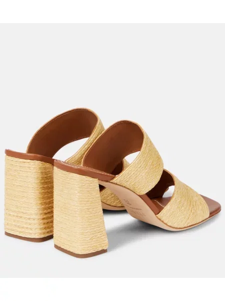 Papuci tip mules Staud din piele bej