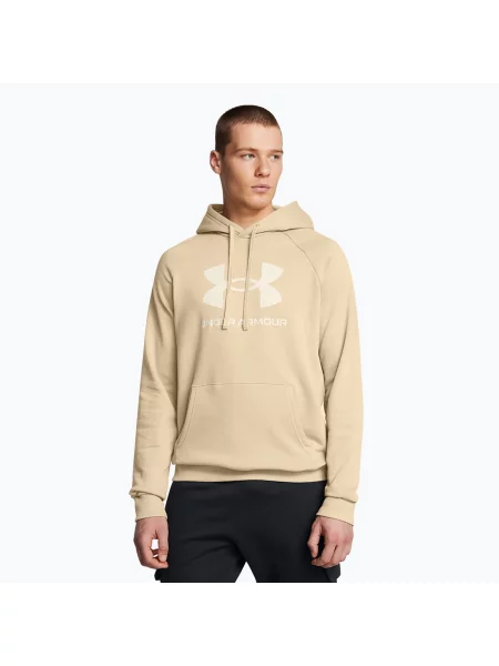 Férfi Under Armour Rival Fleece Logo HD városi khaki/summit melegítőfelső Rival Fleece Logo HD fehér