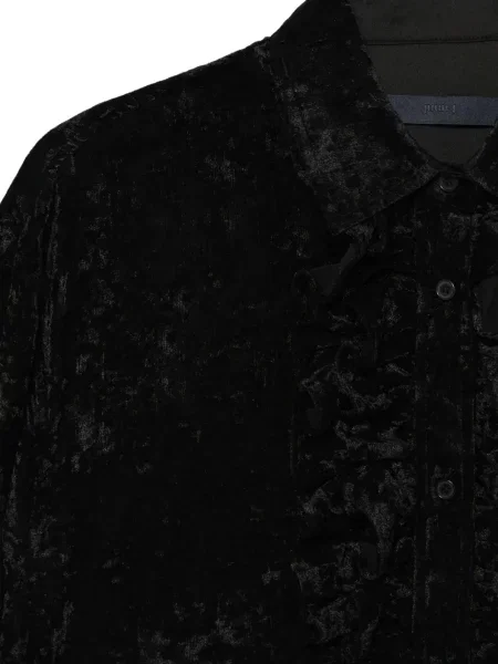 Cămașă Juun.j de catifea cu volane negru