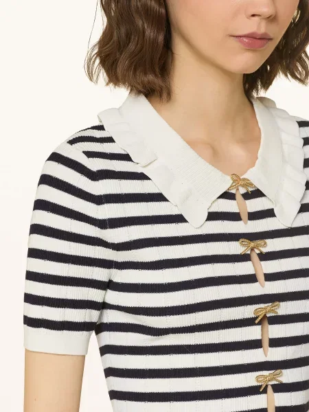 Claudie Pierlot Dzianinowa Koszulka Z Wycięciami weiss biała