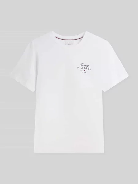 T-shirt o kroju regular fit z czystej bawełny Tommy Hilfiger biała
