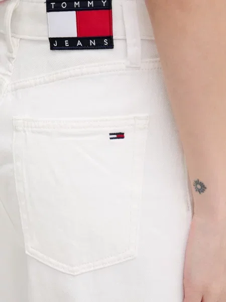 Tommy Jeans дънки wide leg дамски бяло