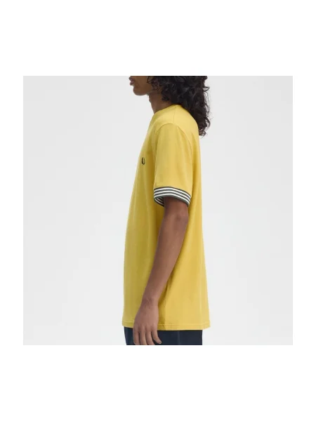 Tricou Fred Perry cu dungi galben