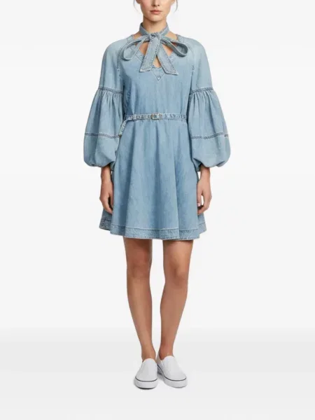 Rochie mini Zimmermann cu legături albastru