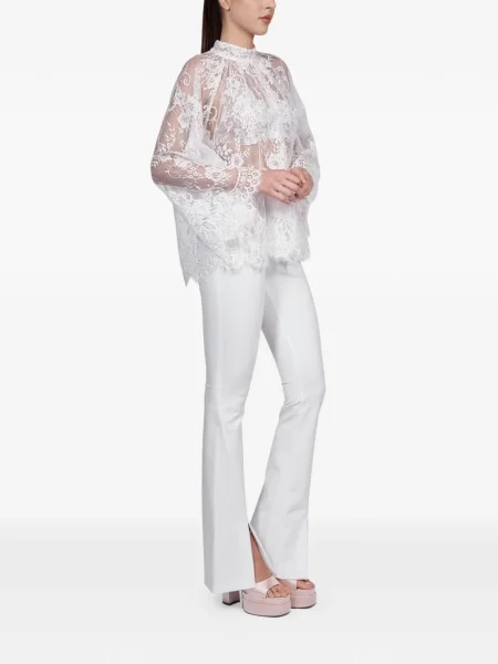 Bluzka Mia Peculiar w kwiatki koronkowa biała