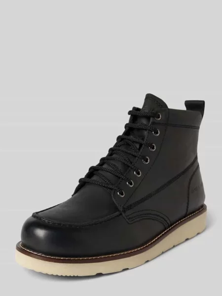 Buty ze skóry bydlęcej model ‘TORONTO’ Jack & Jones czarne
