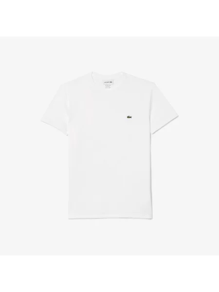 Lacoste T-Shirt Z Okrągłym Dekoltem Z Dżerseju Z Bawełny Pima biała