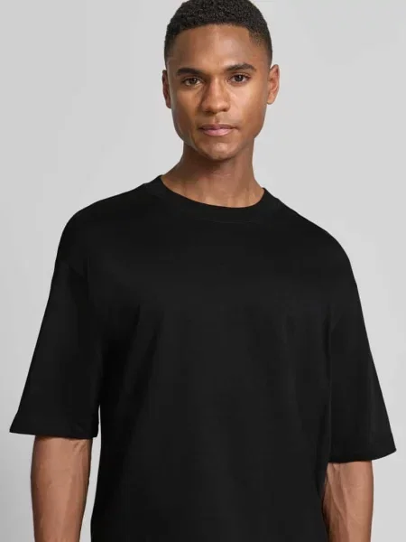 T-shirt o kroju regular fit z czystej bawełny model RELAXASPEN' Selected Homme czarna