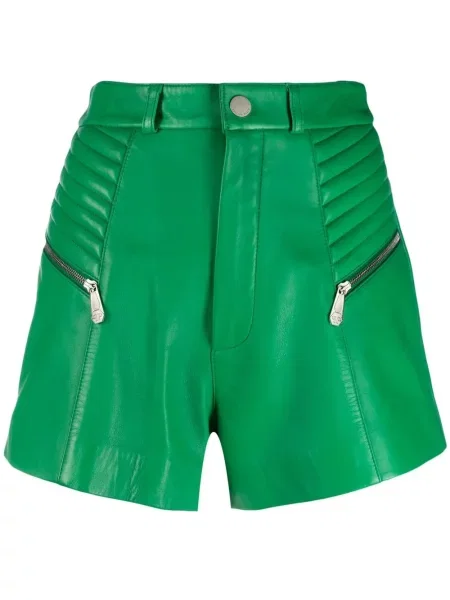 Pantaloni scurți Philipp Plein din piele verde
