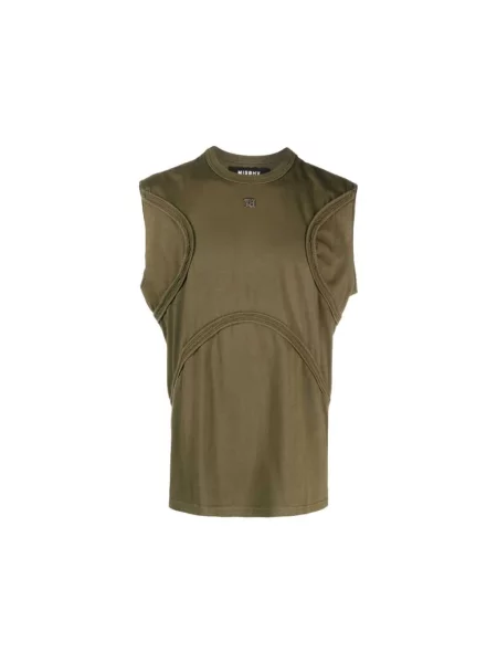 Lniany top Misbhv bez rękawów w stylu grunge zielony