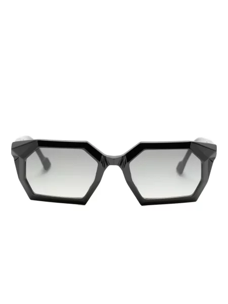 Ochelari de soare Yohji Yamamoto cu imprimeu geometric negru