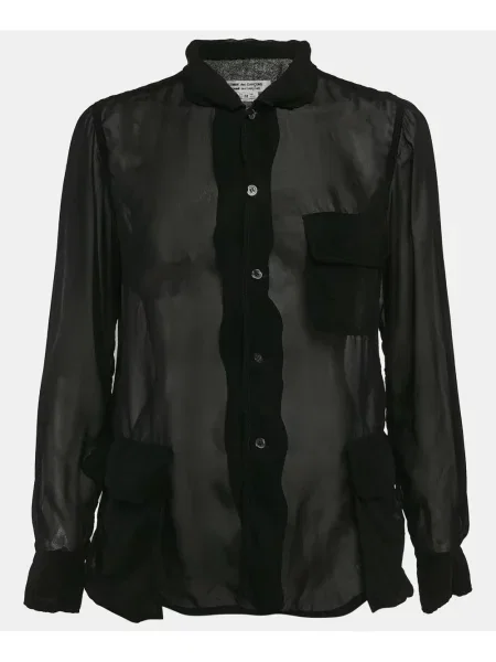 Koszula Comme Des Garcons z krepy czarna