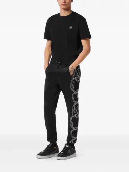 Pantaloni de jogging Philipp Plein cu imagine negru