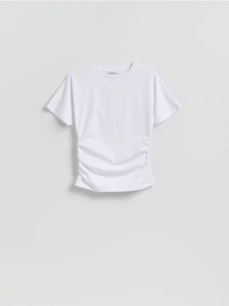 Reserved Taliowany t-shirt w biały