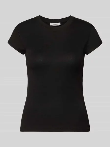T-shirt z okrągłym dekoltem model EVERYDAY' Topshop czarna
