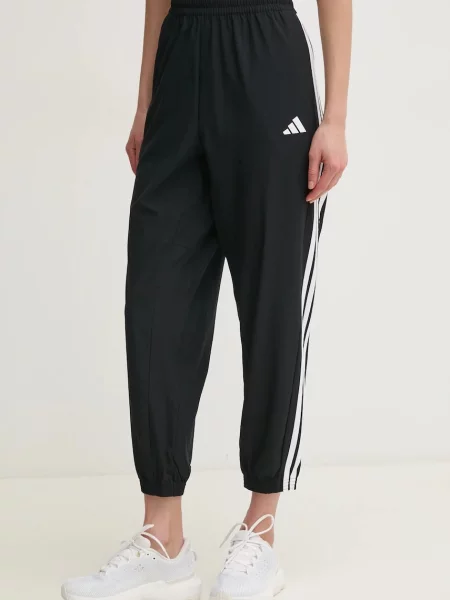 Hlače za trening adidas Performance 3 Stripes s aplikacijom crna