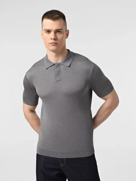 Поло Emporio Armani бавовна/віскоза сірий