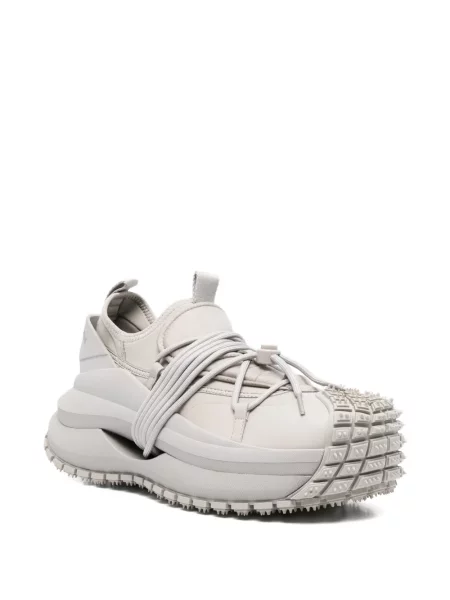 Sneakerși Emporio Armani cu șireturi din dantelă gri
