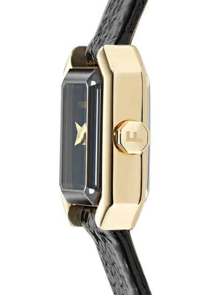 Ceas Ferragamo de cristal negru
