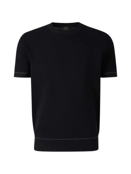 Tricou Brioni cu decolteu rotund scurt albastru