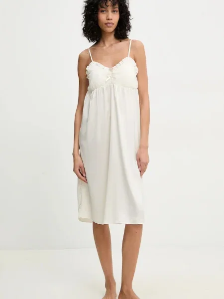 Нощница Answear Lab дамска от дантела бежово