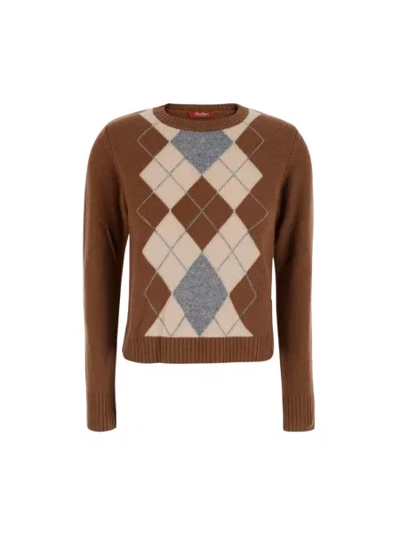 Sweter Max Mara Studio brązowy