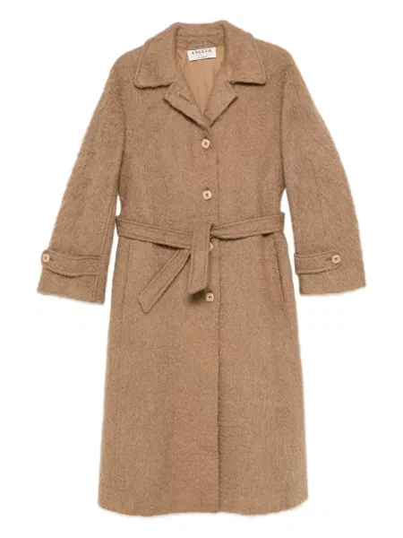 Vlněný retro jednořadý kabát A.n.g.e.l.o. Vintage Cult hnědý
