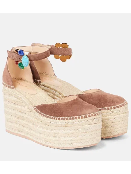 Espadrile Gianvito Rossi din piele de căprioară maro